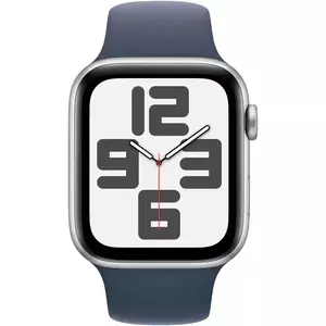 Smartwatch Apple Watch SE GPS + Cellular 44mm Carcasa Silver Aluminium Bratara Storm Blue Sport - S/M imagine