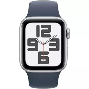 Smartwatch Apple Watch SE GPS 40mm Carcasa Silver Aluminium Bratara Storm Blue Sport - M/L imagine