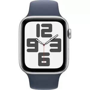 Smartwatch Apple Watch SE GPS 44mm Carcasa Silver Aluminium Bratara Storm Blue Sport - M/L imagine