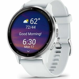 Ceas smartwatch Garmin Venu 3, GPS, Wi-Fi, curea silicon, 45mm, Silver/Whitestone imagine