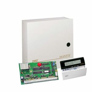 Centrala alarma antiefractie DSC Maxsys PC 4020A cu tastatura LCD 4501 si cutie metalica, 8 partitii, 16 zone, 1500 utilizatori imagine