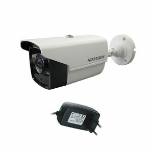 Camera supraveghere exterior Hikvision Ultra Low Light TurboHD DS-2CE16D8T-IT3F, 2 MP, IR 60 m, 2.8 mm + alimentator imagine