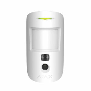 Detector de miscare wireless PIR cu camera Ajax MotionCam WH, 12 m, 88 grade, 640x480p, iluminator IR, pet immunity, 868 MHz, RF 1700 m imagine