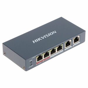 Switch cu 4 porturi PoE Hikvision DS-3E0106HP-E, 2000 MAC, 0.893 Mbps, fara management imagine