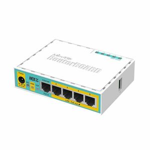 Router MikroTik hEX PoE lite RB750UPR2, 5 porturi, 10/100Mbps, PoE pasiv imagine