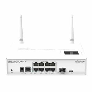 Switch wireless cu 8 porturi Gigabit MikroTik Cloud Router CRS109-8G-1S-2HND-IN, cu management, port SFP, 2.4 GHz, 300 Mbps, PoE imagine