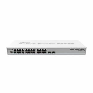 Switch cu 24 porturi Gigabit MikroTik Cloud Router CRS326-24G-2S+RM, 2 porturi SFP+, dual boot, cu management, PoE pasiv imagine