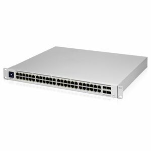 Switch cu 48 porturi Ubiquiti UniFi USW-PRO-48-POE, 176 Gbps, 4 porturi SFP+, 1U, PoE++, cu management imagine