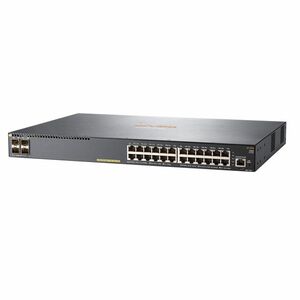 Switch cu 24 porturi Aruba JL356A, 128 Gbps, 16.000 MAC, 4 porturi SFP+, 1U, PoE, cu management imagine