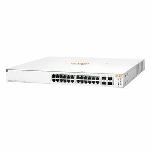 Switch cu 24 porturi Aruba JL684A, 128 Gbps, 95.23 Mpps, 4 porturi SFP/SFP+, 1U, PoE, cu management imagine