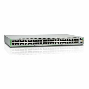 Switch cu 48 porturi Allied Telesis AT-GS948MX-50, 140 Gbps, 104.16 Mpps, 16.000 MAC, 2 porturi SFP/Copper, 2 sloturi SFP/SFP+, cu management imagine