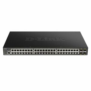 Switch cu 48 porturi D-Link DGS-1250-52XMP, 176 Gbps, 130.95 Mpps, 32.000 MAC, PoE, cu management imagine