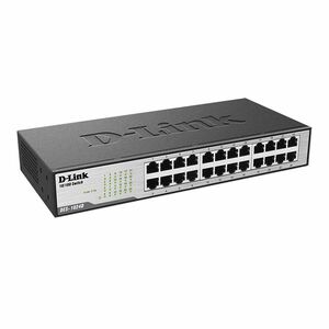 Switch cu 24 porturi D-Link DES-1024D, 4.8 Gbps, 3.57 Mpps, 8.000 MAC, fara management imagine