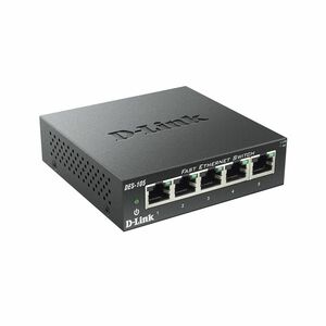Switch cu 5 porturi D-Link DES-105, 1 Gbps, 0.74 Mpps, 2.000 MAC, fara management imagine