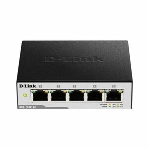 Switch cu 5 porturi D-Link DGS-1100-05, 10 Gbps, 7.4 Mpps, 2.048 MAC, cu management imagine