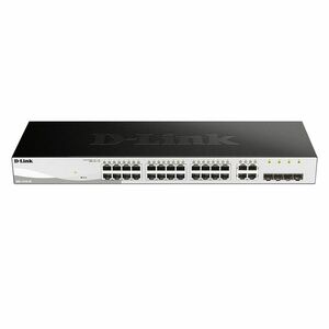 Switch cu 24 porturi D-Link DGS-1210-28, 4 porturi SFP, 56 Gbps, 77.4 Mpps, 8.000 MAC, 1U, cu management imagine