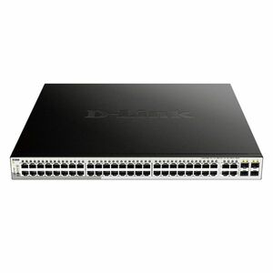 Switch cu 48 porturi D-Link DGS-1210-52MP, 4 porturi SFP, 104 Gbps, 77.4 Mpps, 16.000 MAC, 1U, PoE, cu management imagine