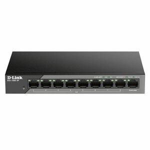 Switch cu 8 porturi D-Link DSS-100E-9P, 1 port SFP, 1.8 Gbps, 2.67 Mpps, 2.000 MAC, PoE, fara management imagine