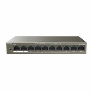 Switch cu 10 porturi Tenda TEF1110P-8-63W, 1.6 Gbps, 1.48 Mpps, 1000 MAC, PoE, fara management imagine