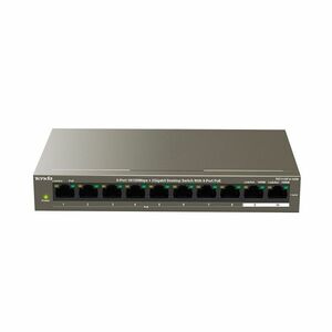 Switch cu 10 porturi Tenda TEF1110P-8-102W, 5.6 Gbps, 1.48 Mpps, 16.000 MAC, PoE, fara management imagine
