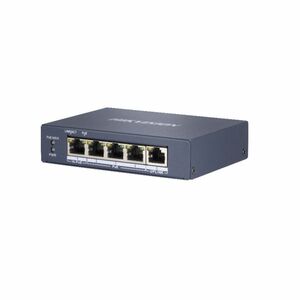 Switch cu 5 porturi Gigabit Hikvision DS-3E0505HP-E, 10 Gbps, 7.44 Mpps, 2000 MAC, Hi-PoE, fara management imagine