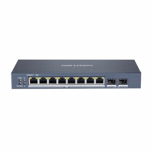 Switch cu 8 porturi Hikvision DS-3E1510P-SI, 20 Gbps, 14.88 Mpps, 8.000 MAC, PoE, cu management imagine