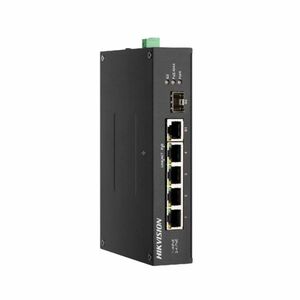 Switch cu 4 porturi Hikvision DS-3T0306HP-E/HS, 1 port Hi-PoE, 1 port Gigabit SFP, 4.8 Gbps, 3.5712 Mpps, 2.000 MAC, fara management imagine