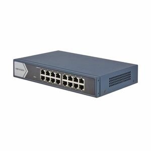 Switch cu 16 porturi Gigabit Hikvision DS-3E0516-E(B), 32 Gbps, 23.808 Mpps, 8.000 MAC, fara management imagine