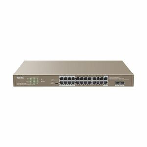 Switch cu 24 porturi Tenda TEG1126P-24-410W, 2 porturi SFP, 48 Gbps, 35.7 Mpps, 8.000 MAC, PoE, fara management imagine