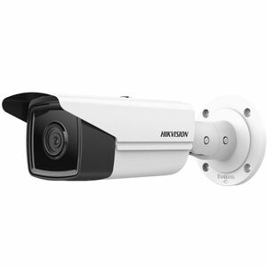Camera supraveghere exterior IP Hikvision AcuSense DS-2CD2T43G2-4I2, 4 MP, IR 80 m, 2.8 mm, slot card, PoE imagine