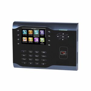 Controler de acces IP ZKTeco TA-ICLOCK-S500ZMM-12, RFID, ecran 3.5 inch, parola, 30.000 carduri, 200.000 evenimente imagine