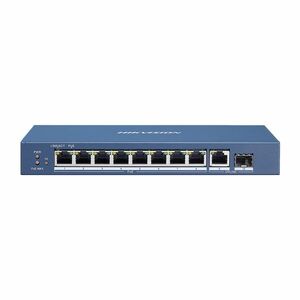 Switch cu 8 porturi Gigabit Hikvision DS-3E0510P-E/M, 1 port SFP, 20 Gbps, 14.88 Mpps, 4.000 MAC, PoE, fara management imagine