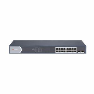 Switch cu 16 porturi Gigabit Hikvision DS-3E0518P-E/M, 2 porturi SFP, 36 Gbps, 26.784 Mpps, 8.000 MAC, PoE, fara management imagine