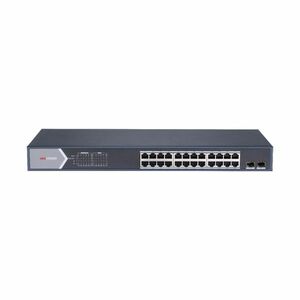 Switch cu 24 porturi Gigabit Hikvision DS-3E0526P-E/M, 2 porturi SFP, 52 Gbps, 38.688 Mpps, 8.000 MAC, PoE, fara management imagine