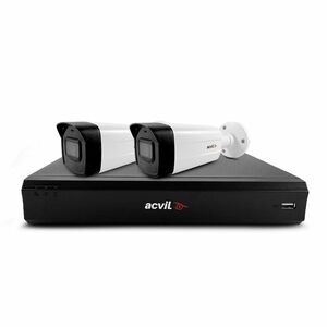 Sistem supraveghere exterior basic Acvil Pro ACV-B2EXT40-4K, 2 camere, 4K, IR 40 m, 2.8 mm, audio prin coaxial imagine