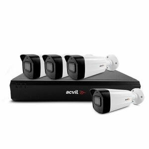 Sistem supraveghere exterior basic Acvil Pro ACV-B4EXT40-4K, 4 camere, 4K, IR 40 m, 2.8 mm, audio prin coaxial imagine