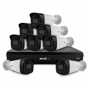 Sistem supraveghere exterior basic Acvil Pro ACV-B8EXT40-4K, 8 camere, 4K, IR 40 m, 2.8 mm, audio prin coaxial imagine
