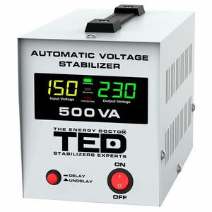 Stabilizator de tensiune cu 2 prize TED 500VA-AVR TED000194, 500 VA/300 W imagine