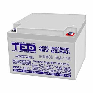 Acumulator TED AGM VRLA TED003447, 28.5 Ah, 12 V, M5 imagine