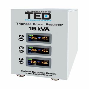 Stabilizator de tensiune cu servomotor trifazat-trifazat TED 000101, 15000 VA, 12000 W, regleta imagine