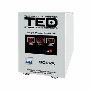 Stabilizator de tensiune cu servomotor TED 001962, 30000 VA, 24000 W, regleta imagine