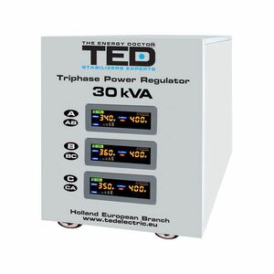 Stabilizator de tensiune cu servomotor trifazat-trifazat TED 000156, 30000 VA, 24000 W, regleta imagine