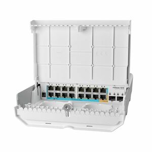 Switch pentru exterior MikroTik netPower CRS318-1FI-15FR-2S-OUT, 16 porturi Ethernet, 2 porturi SFP, 7.2 Gbps, 5.4 Mpps, PoE imagine