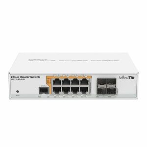 Switch cu 12 porturi Gigabit MikroTik Cloud Router CRS112-8P-4S-IN, 4 porturi SFP, cu management, PoE imagine