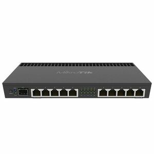 Router MikroTik RB4011IGS+RM, 10 porturi, 10/100/1000 Mbps, port SFP+, PoE pasiv imagine