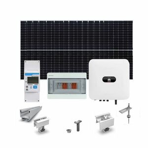 Sistem fotovoltaic 5 kW, invertor monofazat Hibrid WiFi si 12 panouri Canadian Solar, 120 celule, 455 W, pe structura de metal imagine
