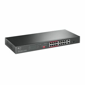 Switch cu 19 porturi TP-Link TL-SL1218P, 16 porturi PoE+, port SFP gigabit, 8K MAC, 20 Gbps imagine