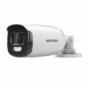 Kit Camera supraveghere exterior Hikvision TurboHD ColorVu DS-2CE12HFT-F28, 5 MP, lumina alba 40 m, 2.8 mm + alimentator imagine