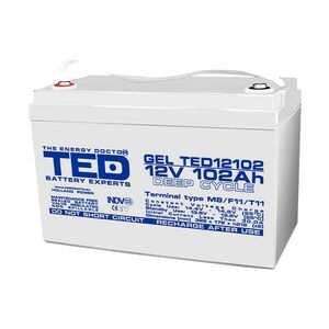Acumulator AGM TED Deep Cycle TED003492, 12 V, 102 Ah, M8 imagine