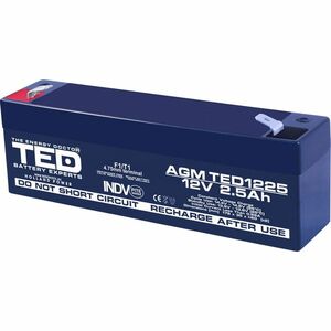 Acumulator AGM VRLA TED TED003096, 12 V, 2.5 A imagine